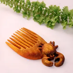 شانه چوبی دستساز طرح خرچنگ ویولن زن