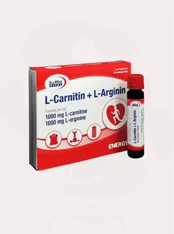 ویال ال کارنیتین و ال آرژنین یورویتال بسته 6 عددیL-Carnitin+L-Arginin - Eurhovital