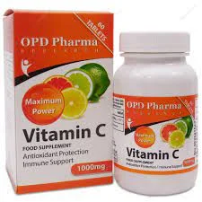 قرص ویتامین سی 1000 او پی دی فارما | 60 عدد | تقویت سیستم ایمنی و پیشگیری از سرما خوردگی