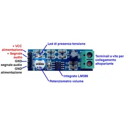 ماژول آمپلی فایر LM386 دارای گین 200