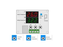 ماژول ترموستات دیجیتال XH-W1219 دارای نمایشگر و کلیدهای کنترلی