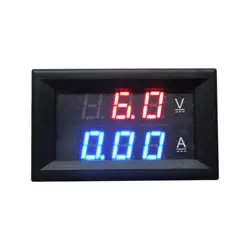 ولت متر و آمپرمتر روپنلی دو رنگ قرمز و آبی 10A – 100V