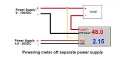 ولت متر و آمپرمتر روپنلی دو رنگ قرمز و آبی 10A – 100V
