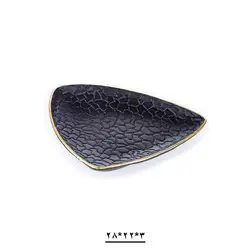 باقلوا خوری آلومینیوم مشکی طلایی طرح چرمی کد 288814