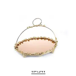 باقلوا خوری بیضی دسته دار برنج آیینه کد 288829