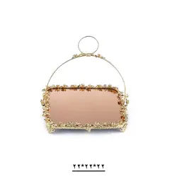 باقلوا خوری مربع دسته دار برنج آیینه کد 288830