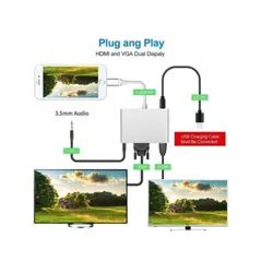 مبدل لایتنینگ به HDMI /VGA/AV مدل 7585C