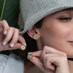 گوشواره مولتی ساین3(شبدر سبز)