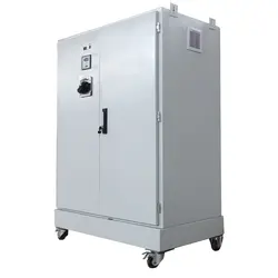 استابلایزر سروو موتوری ۱۰۰ کاوا سه‌فاز افزایش ولتاژ از ۲۷۰ ولت