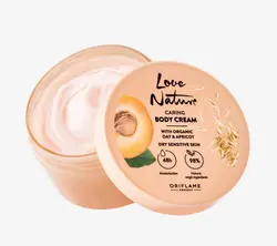 کرم بدن مراقبت کننده Love Nature با جو و زردآلو طبیعی اوریفلیم