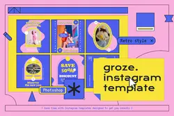 دانلود قالب گرافیکی پست و استوری اینستاگرام طرح قدیمی Retro