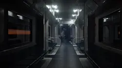 دانلود فوتیج واگن های خالی و دلگیر قطار مترو در حال حرکت