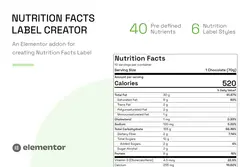 دانلود افزونه وردپرس ترکیبات مواد غذایی Nutrition Facts Label Creator (Elementor Addon)