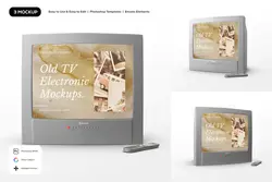دانلود قالب لایه باز موکاپ الکترونیکی تلویزیون قدیمی