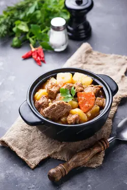 دانلود عکس استوک آبگوشت با سیب زمینی و هویج