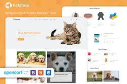 دانلود قالب OpenCart فروشگاه غذای حیوانات خانگی پاسخگو PetShop
