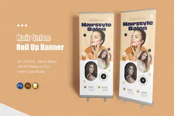 دانلود قالب لایه باز بنر رول آپ آرایشگاه