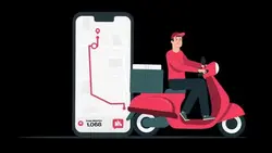 دانلود فوتیج انیمیشن سفارش اپلیکیشنی و تحویل پیک موتوری