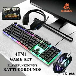 ست گیمینگ Jeqang (کیبورد و ماوس، هدست، پد ماوس) مدل JK-988