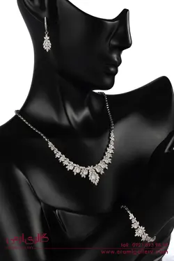 سرویس نقره طرح جواهر نگین دار ES_7595