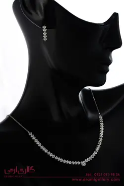 نیم ست نقره طرح جواهر ES_6604