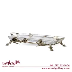 رولت خوری نقره و کریستال طرح گل شیپوری ES_4621