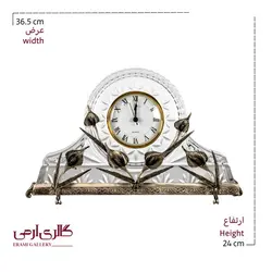 ساعت شومینه ای نقره و کریستال طرح گل شیپوری ES_4620
