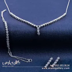 سرویس نقره زنانه طرح جواهر نگین دار ES_3778