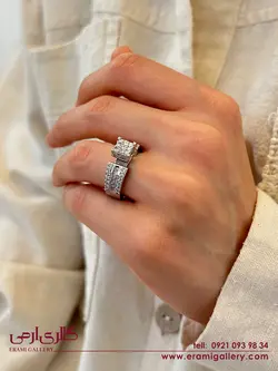 انگشتر نقره طرح جواهر  ES_533
