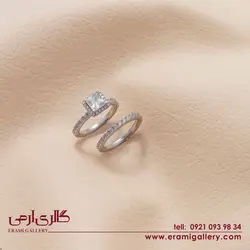 حلقه و پشت حلقه نقره زنانه نگین دار ES_5283