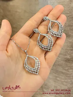 نیم ست نقره طرح جواهر  ES_1043