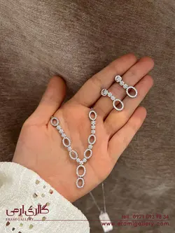 نیم ست نقره طرح جواهر ES_5655