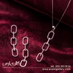نیم ست نقره طرح جواهر ES_3981