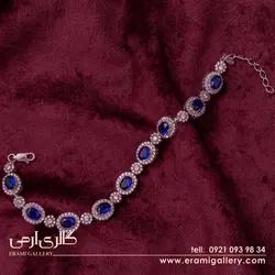 دستبند نقره طرح جواهر نگین سرمه ای ES_5335