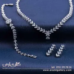 سرویس نقره زنانه طرح جواهر نگین دار ES_1123