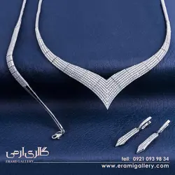 سرویس نقره زنانه طرح جواهر نگین دار ES_6228