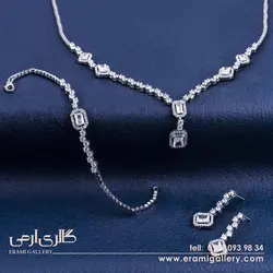سرویس نقره زنانه طرح جواهر نگین دار ES_5198