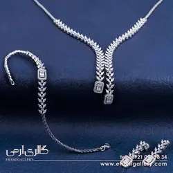 سرویس نقره زنانه طرح جواهر نگین دار ES_6433