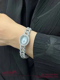 ساعت نقره زنانه طرح جواهر ES_5184