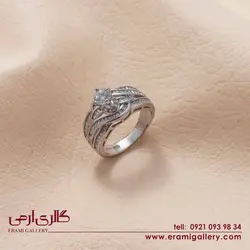 انگشتر نقره طرح جواهر سولیتر ES_539