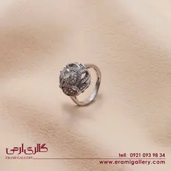 انگشتر نقره طرح جواهر سولیتر ES_541