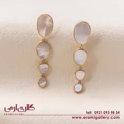 گوشواره نقره آویز با سنگ صدف ES_1611