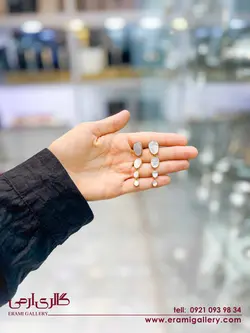 گوشواره نقره آویز با سنگ صدف ES_1611
