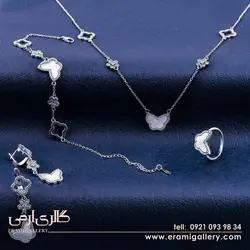 سرویس نقره دخترانه مدل ونکلیف با سنگ صدف ES_1138