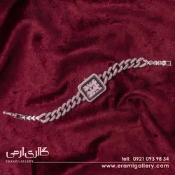 ساعت نقره زنانه طرح جواهر نگین دار ES_5702