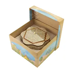 شکلات خوری شش گوش خاتم در جعبه هاردباکس طرح نگارگری