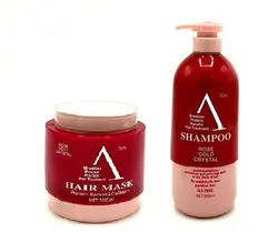 شامپو و ماسک مو رزگلد  SHAMPOO MASK HAIR ROSE GOLD A CAYSTAL  A