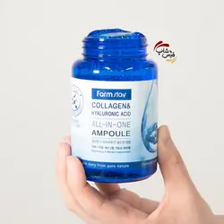 آمپول کلاژن و هیالورونیک اسید فارم استی لیفتینگ و ضد چروک FARM STAY Collagen & Hyaluronic Acid All In One Ampoule