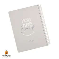 دفتر کلاسوری 160 برگ جدید طوسی تیک تاک سم (s.a.m)