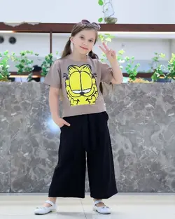 کراپ شلوار نگین کاری دخترانه گارفیلد